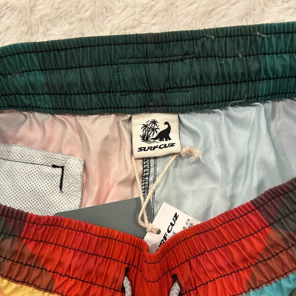NWT Surf Cuz - Rainbow Diamond Pattern Board Shorts - M - Picture 9 of 13